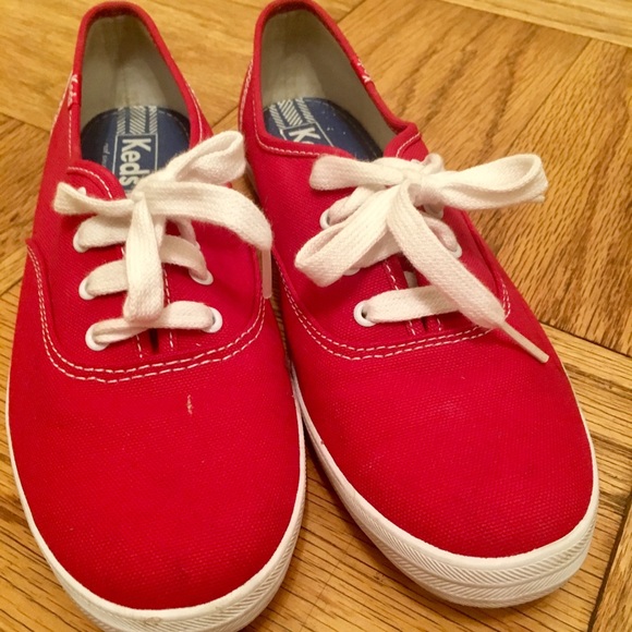 keds champion red canvas